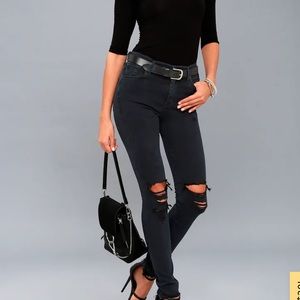 AGOLDE High Rise Distressed Sophie Skinny Jeans